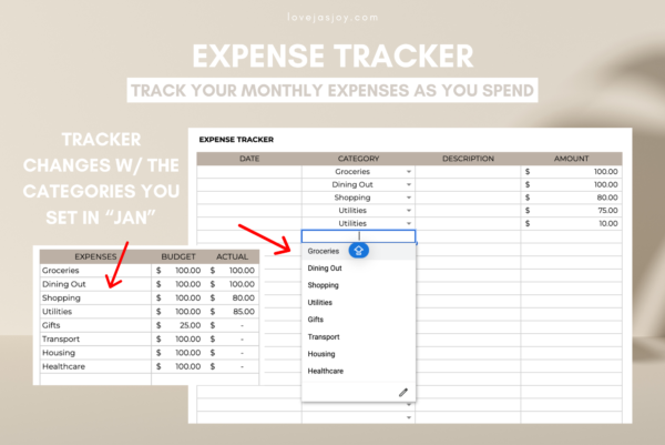 Annual Budget Spreadsheet Expense Tracker